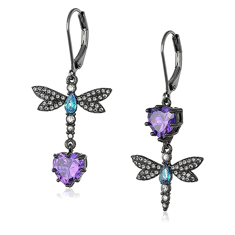 Huitan Dragonfly Shape Vintage Earrings Ethnic Tribal Antique Cute Accessories for Party Women Fashion Drop Earring Dropshipping