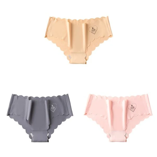 3pcs/lot Sexy Panties For Women Briefs Set Seamless Lingerie Solid Mid-Waist Cotton Panty Female Underpants Underwear Intimates