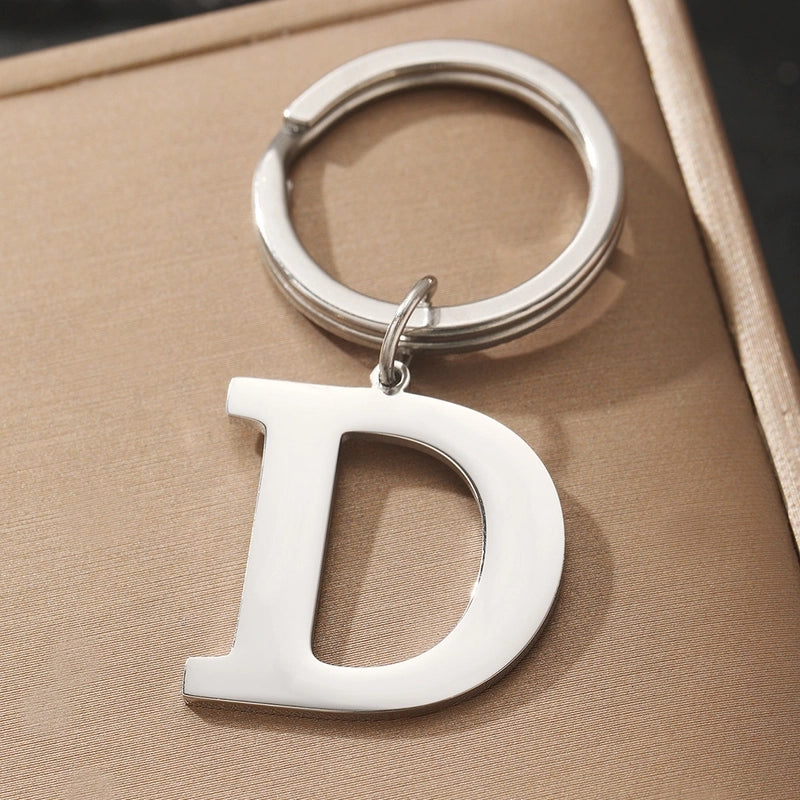 Basic Minimalist Letter 304 Stainless Steel Polishing Unisex Bag Pendant Keychain
