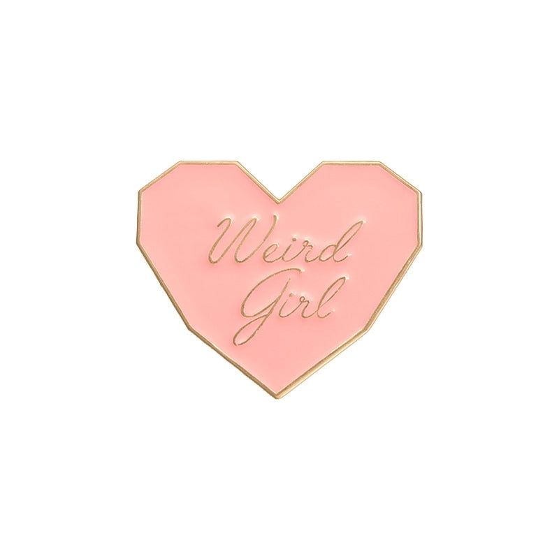 Cartoon Style Minimalist Pin Letter Heart Shape Alloy Plating Unisex Brooches