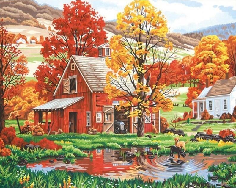 

Autumn Farmhouse – Paint By Numbers - 40*50CM, 501 Original