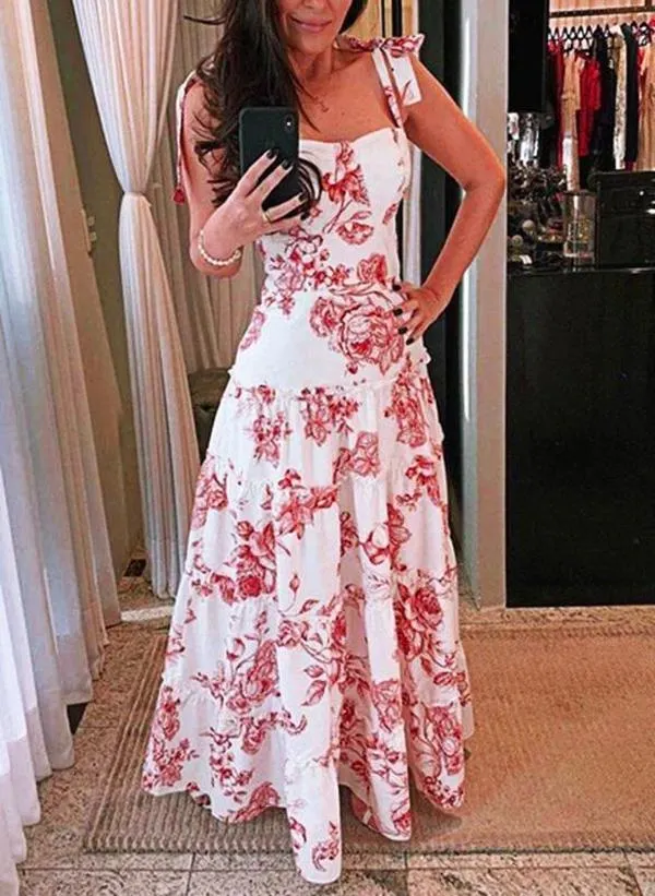 Attractive Print Sleeveless Maxi Dress-vocosishoes
