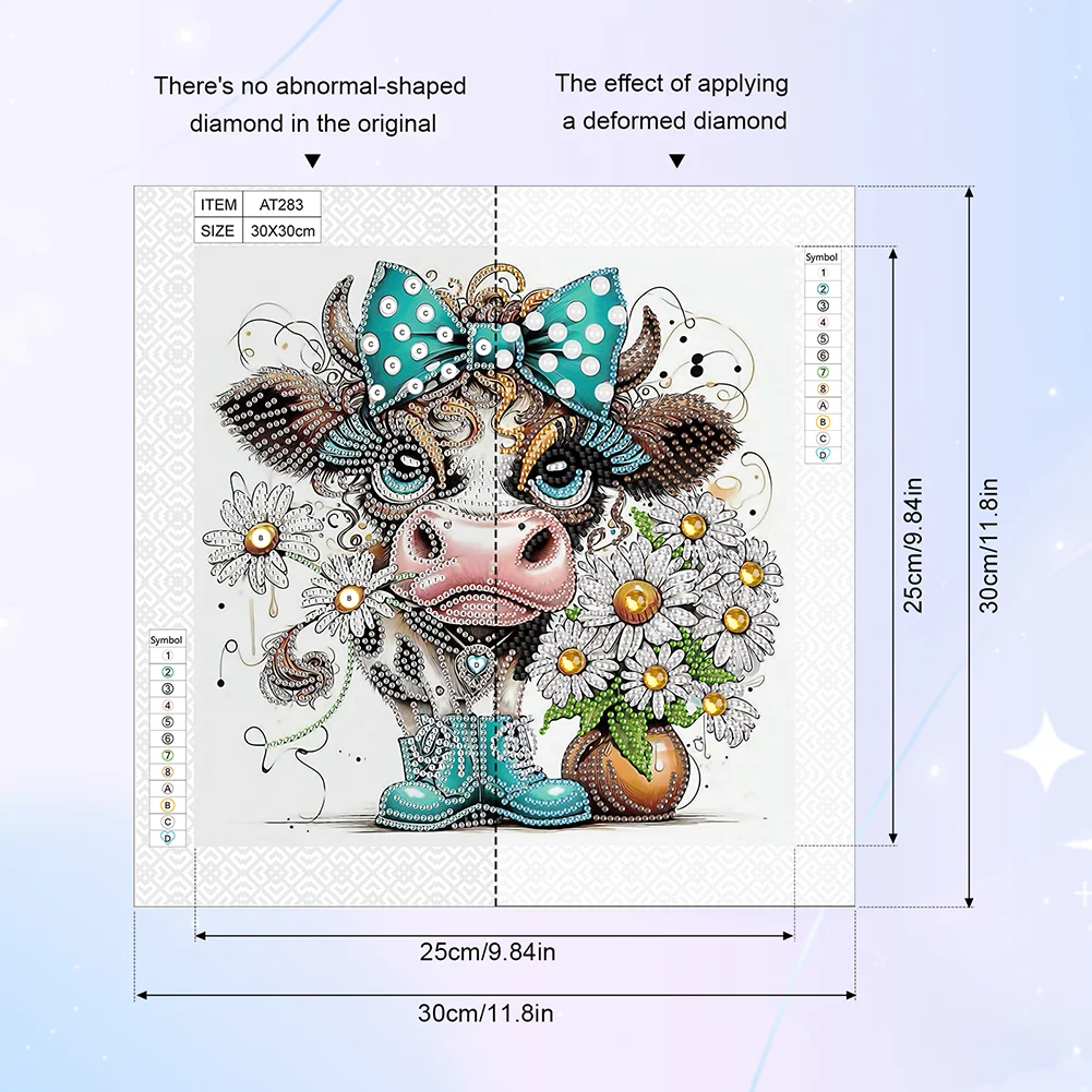 Diamond Painting - Partial Special Shaped Drill - Cow(Canvas|30*30cm)