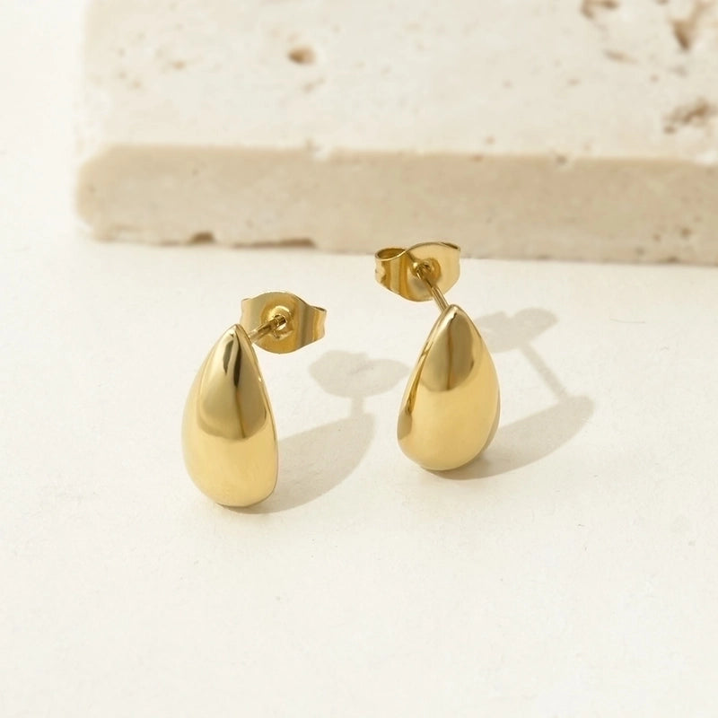 Elegant Retro Minimalist Geometric 304 Stainless Steel 14K Gold Plated Polishing Plating Earrings Necklace