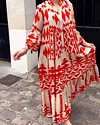 V-neck Printed Bohemian Dress