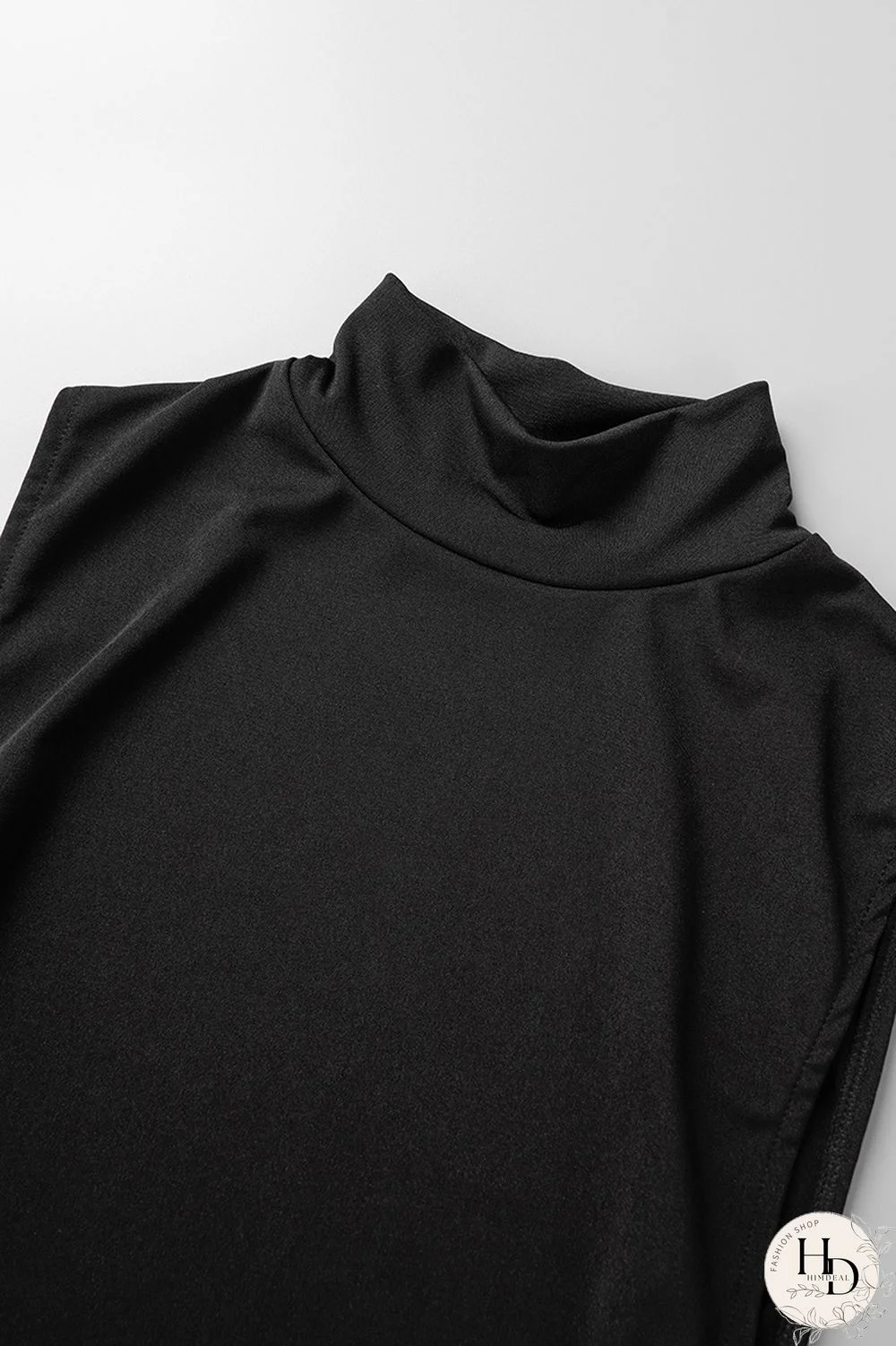 Black Elegant Solid Bandage Hollowed Out Sleeveless Two Pieces