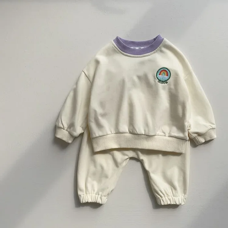 CLOUD Baby Toddler Rainbow Sweatshirt and Pants Set