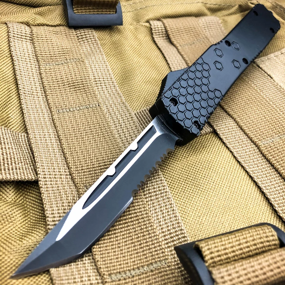 8" Black Tanto Blade Commando OTF