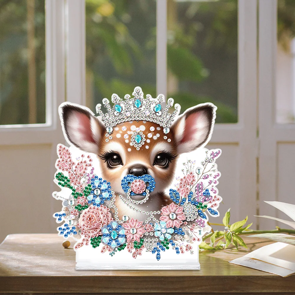 Animal Special Shaped Colorful Cartoon Desktop Diamond Art Kits (Baby Deer)