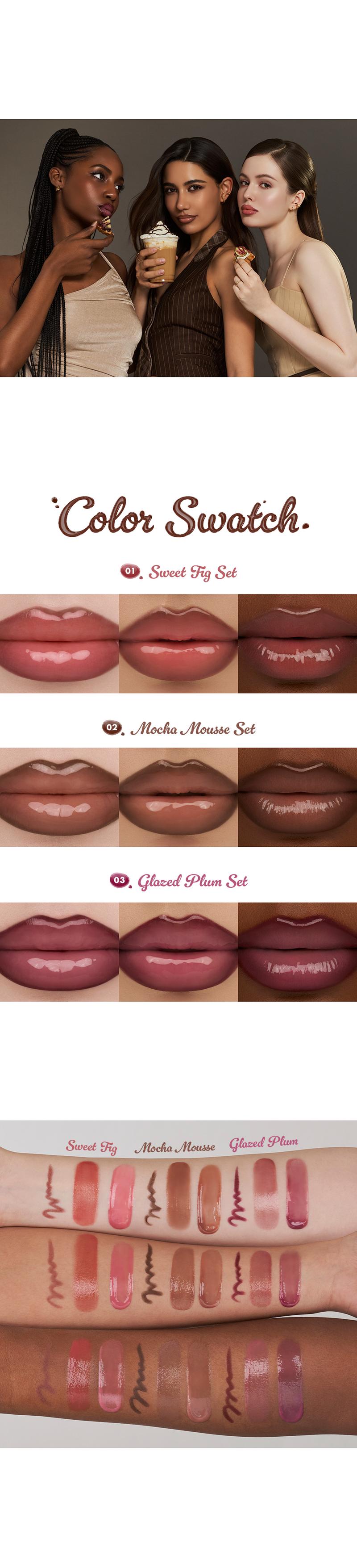 [rom&nd Official Shop] rom&nd LIP VOLUME HACK TRIO (3 Shades, Lip Mate Pencil 0.5g & Melting Balm 3.5g & Color Gloss 4g)