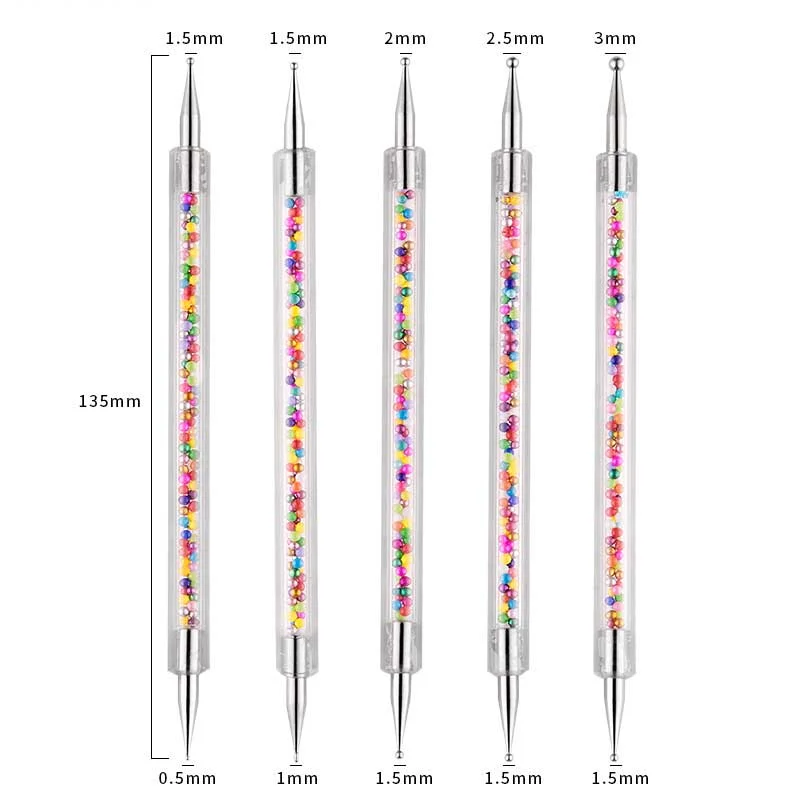 3/5/7/10PCS Multi-Styles Nail Wood Sticks Nail Dotting Pen Nail Brush Kits Nail Art Rhinestones Gems Picking Pen Nail Art Tools-Nail Inspo