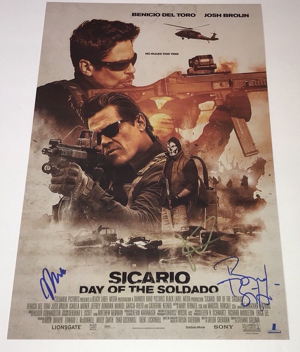 SICARIO Day Of The Soldado Cast X3 Signed 11X17 Photo Poster painting IN PERSON Autograph PROOF