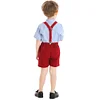 Baby Boy Gentleman Short Sleeve Bowtie Suspenders Shorts Sets