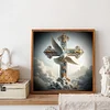 Croix-Plein diamant rond peinture-30 * 30cm