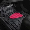 FH Group Premium Liners Tall Channel Trimmable All Weather Rubber Full Set Car Floor Mats (Pink) w. Trimmable All-Season Cargo Liner (Black) - Universal Fit for Cars Trucks and SUVs