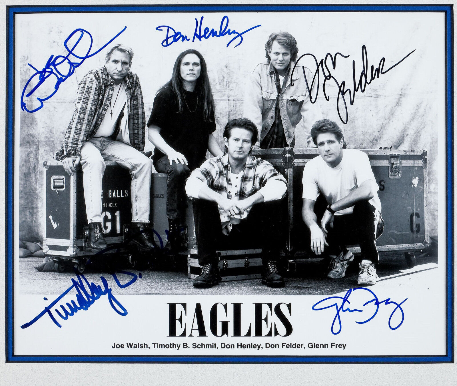 THE EAGLES Signed Photo Poster paintinggraph - Rock Band signed by 5 members - Preprint