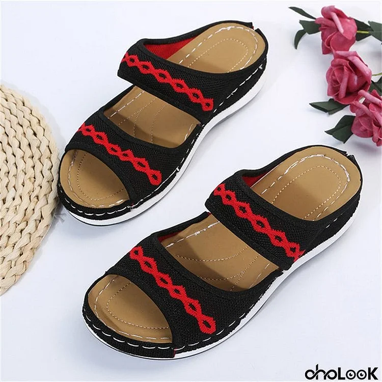Summer Women's Casual Lightweight Breathable Wedge Heels Slippers