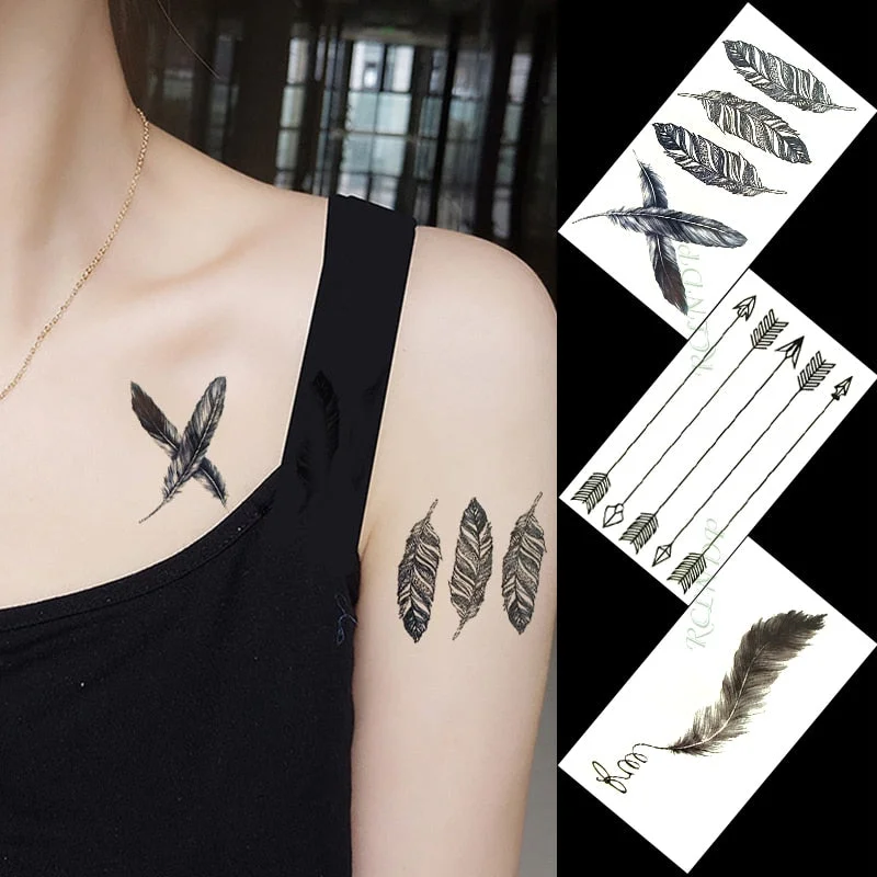 Waterproof Temporary Tattoo Sticker mandala henna bird feather body art tatto flash tatoo fake tattoos for girl women men 4