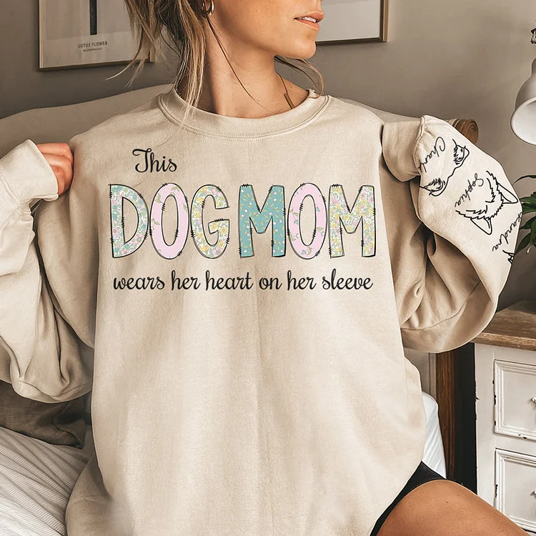 Dog Personalized Custom Unisex Sweatshirt With Design On Sleeve - Christmas Gift For Pet Owners, Pet Lovers