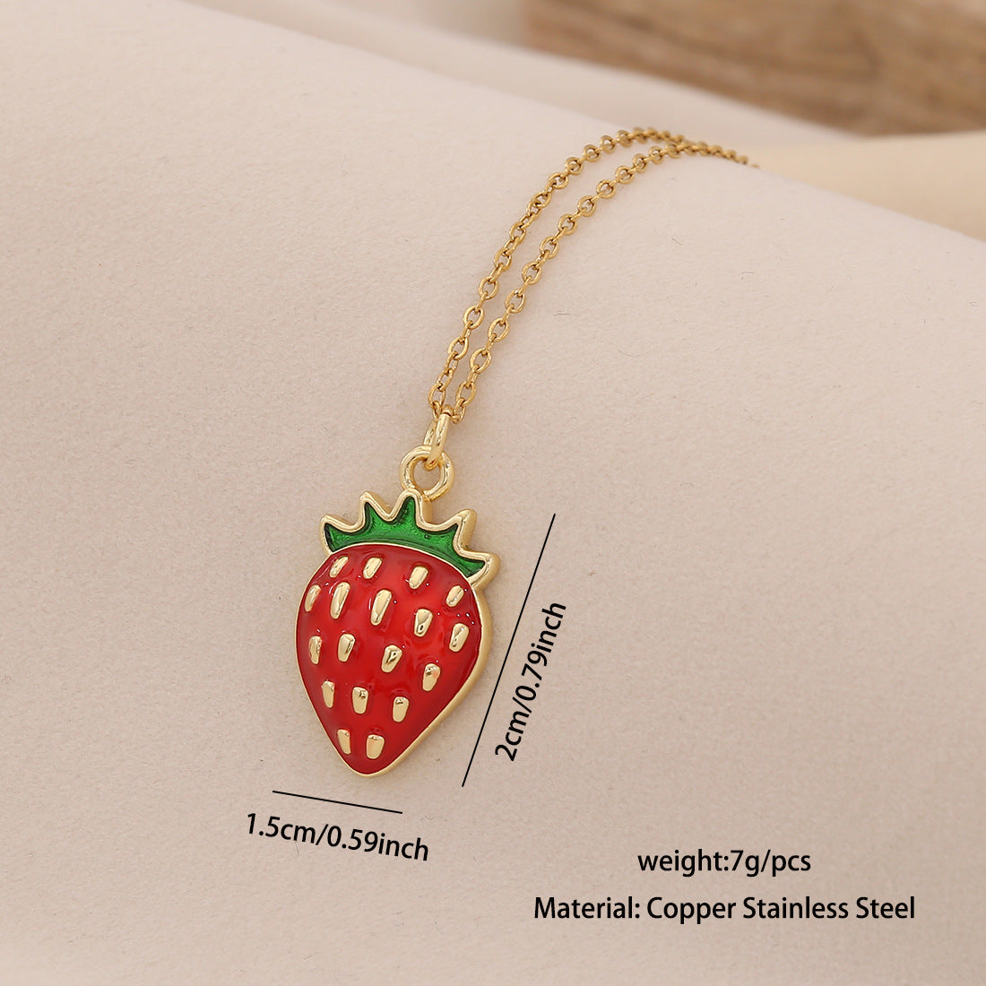 Cute Cherry Strawberry Pendant Necklace Fashionable And Versatile Clavicle Chain Trendy Necklace N1510