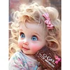 Diamond Painting -DIY Round Drill Curly Hair Big Eyes Girl