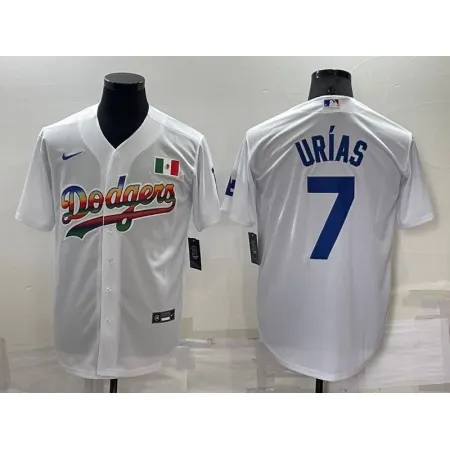 Men's Los Angeles Dodgers #7 Julio Urias White Cool Base Stitched Baseball Jersey WLS3