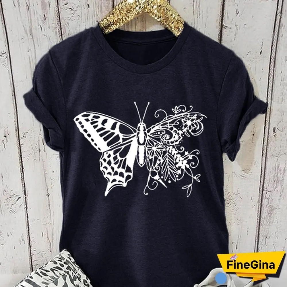 Women/Girls Summer Short Sleeved Round Neck T-Shirts Casual Women Tshirts Graphic