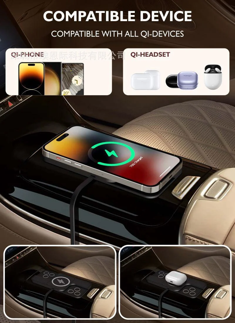 Ultra-thin car and home 2-in-1 anti-slip pad wireless charger