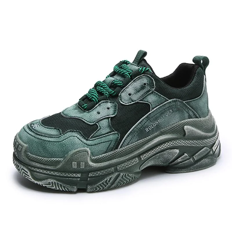 Brand Design Mesh Chunky Sneakers Women's Shoes Blue Color Woman Casual Sneaker Platform Woman Fashion Tennis Female Solid