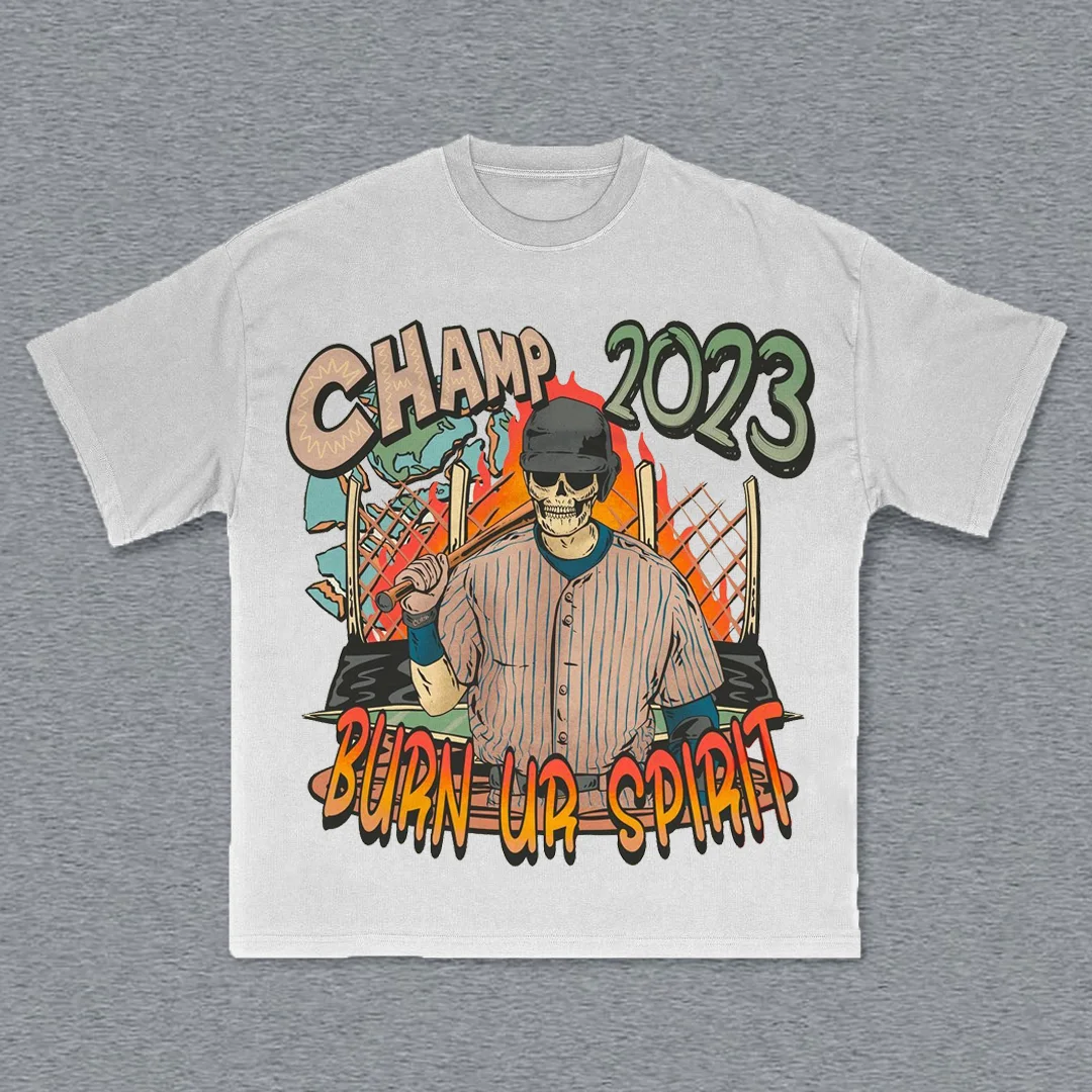Baseball Champ Print Short Sleeve T-Shirt