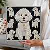 (30x30cm)DIY Pearl Painting Framed Puppy Handmade Pearl Material Art Kit Living Room Decor
