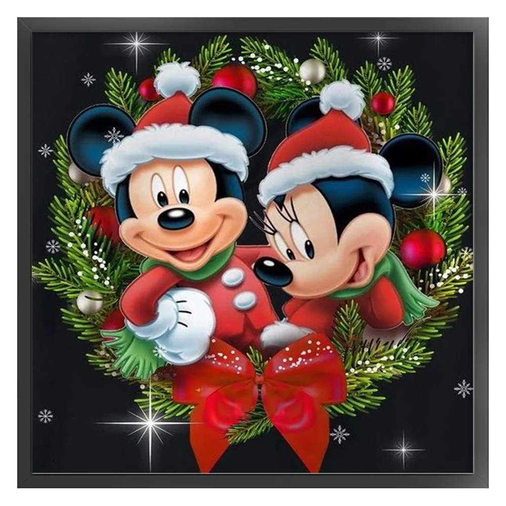 11CT Full Stamped Cross Stitch - Mickey Minnie(Canvas|40*40CM)