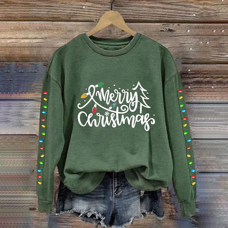 Comstylish Christmas Letter Printed Casual Pullover Sweater