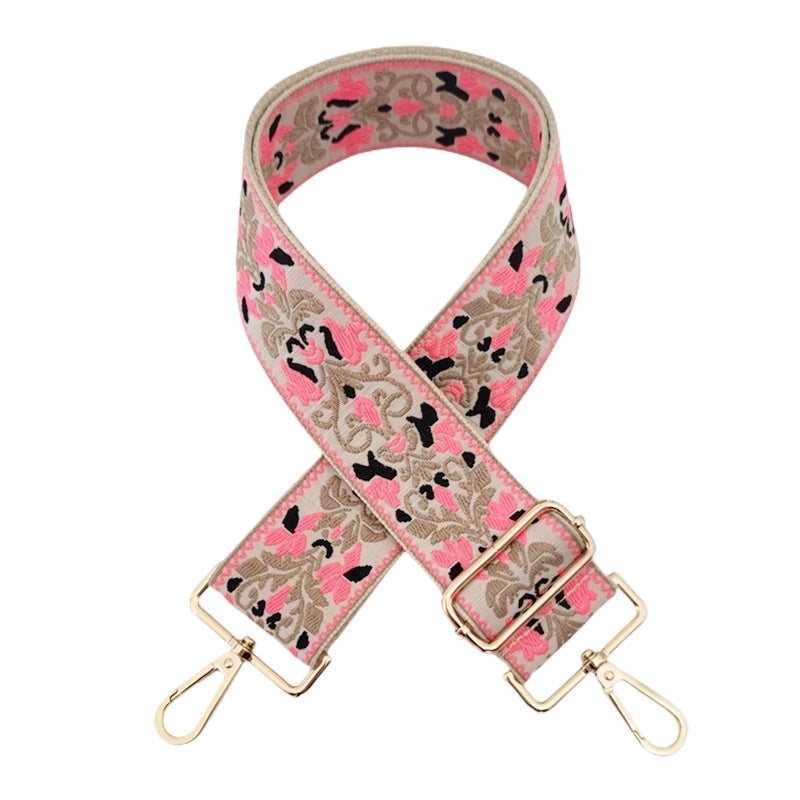 New Thick Color Ethnic Style Jacquard Wide Shoulder Strap Single Shoulder Crossbody Women Bag Accessories Long Strap Replacement Bag Strap