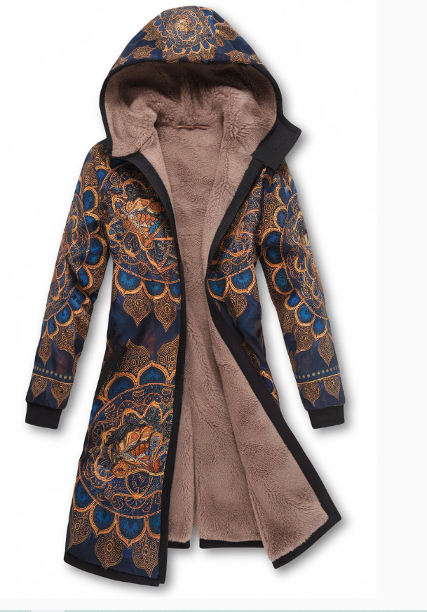 Printed hooded robe d66c