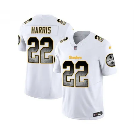 Men's Pittsburgh Steelers #22 Najee Harris White 2023 F.U.S.E. Smoke  Vapor Untouchable Limited Stitched Jersey