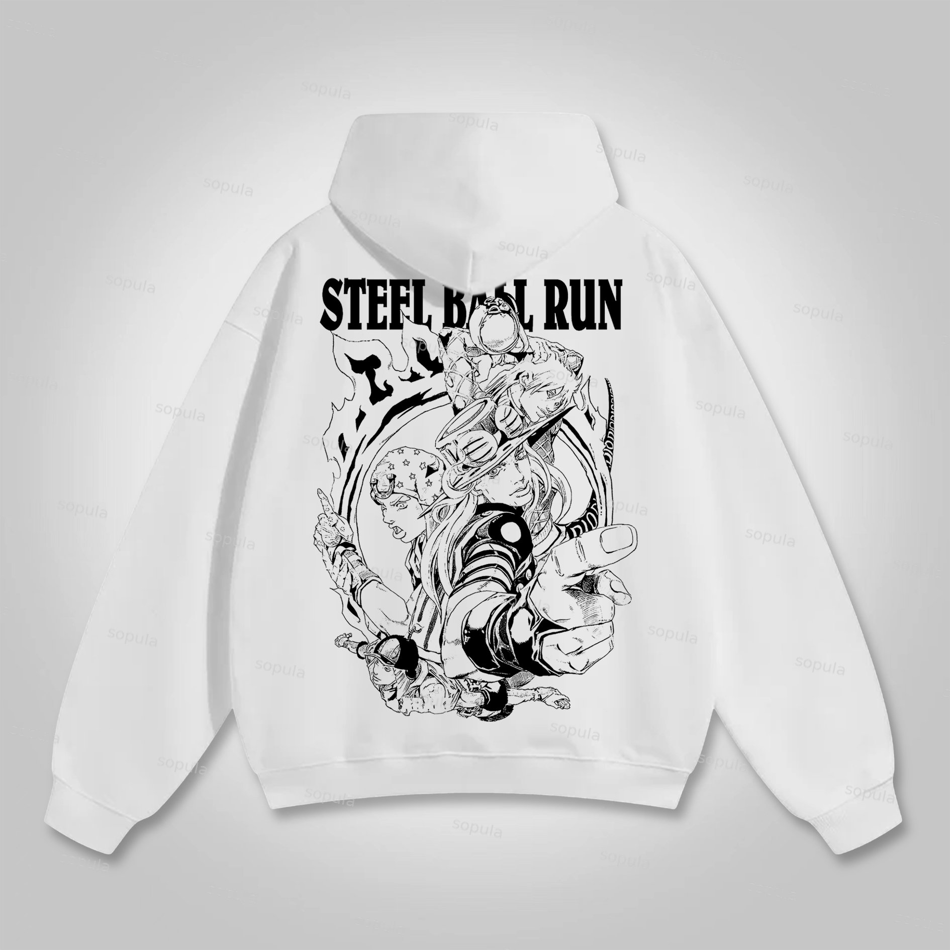 Sopula JOJO Bizarre Adventure Steel Ball Run Vol Graphic  Pocket Hoodie