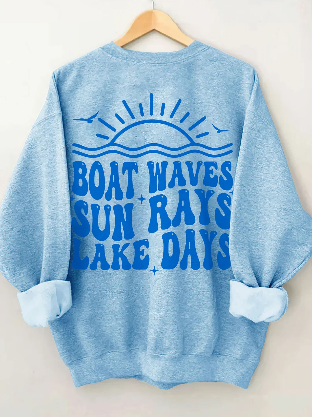 Boat Waves Sun Rays Lake Days Sweatshirt