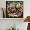Buntglas Jesus Abendessen - runder Bohrer Diamantmalerei - 30*30cm