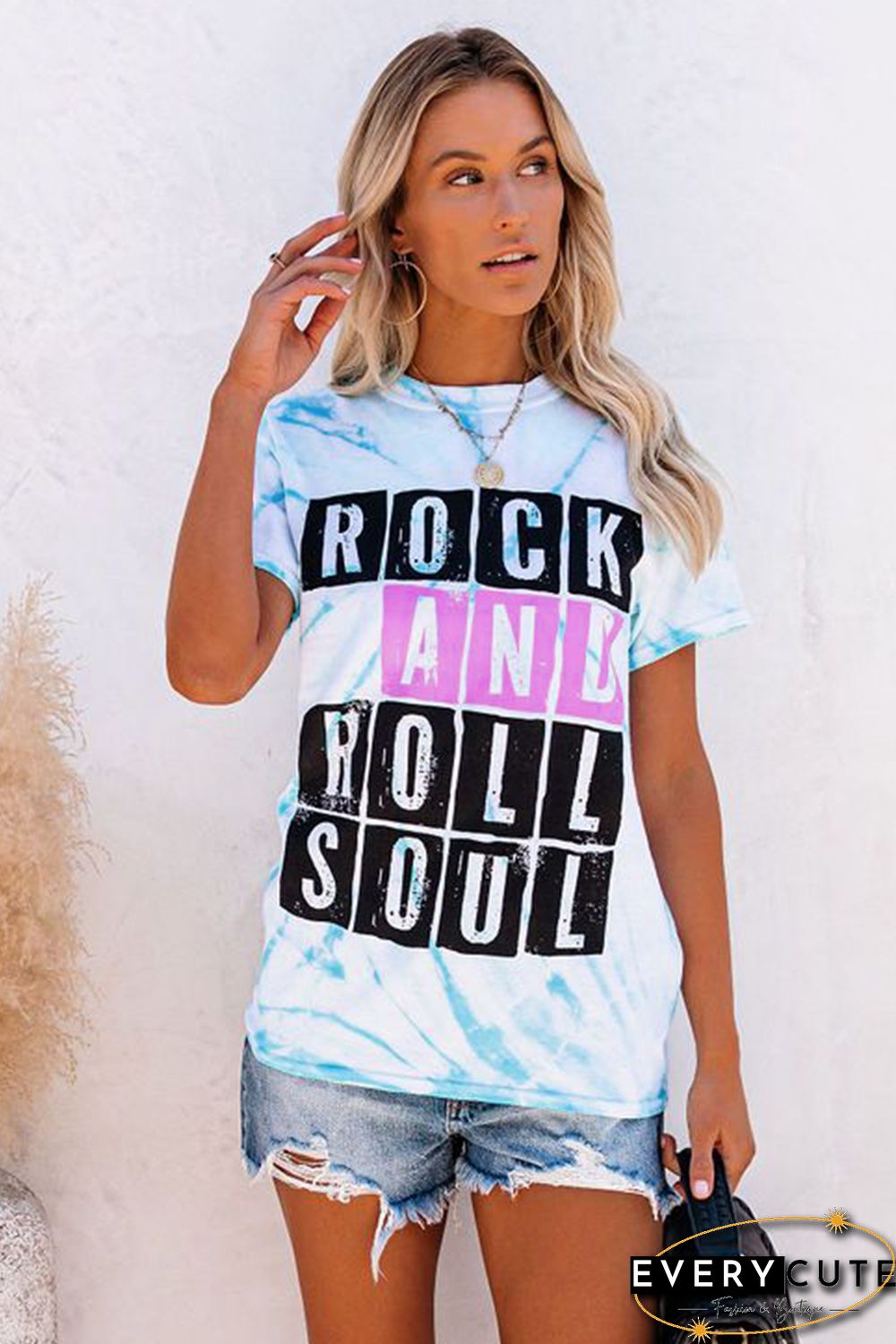 ROCK AND ROLL SOUL Tie-dye Tee