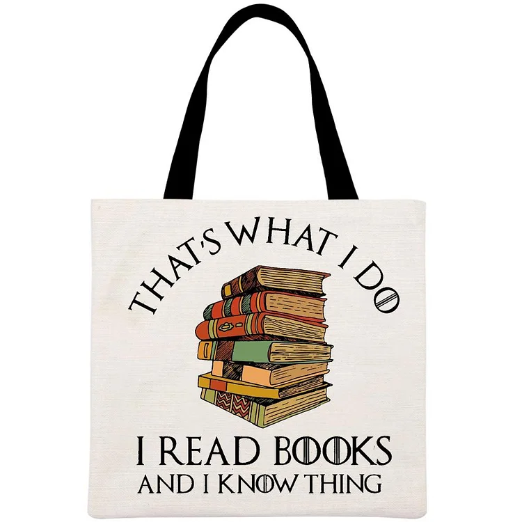 That's What I Do I Read Books Printed Linen Bag
