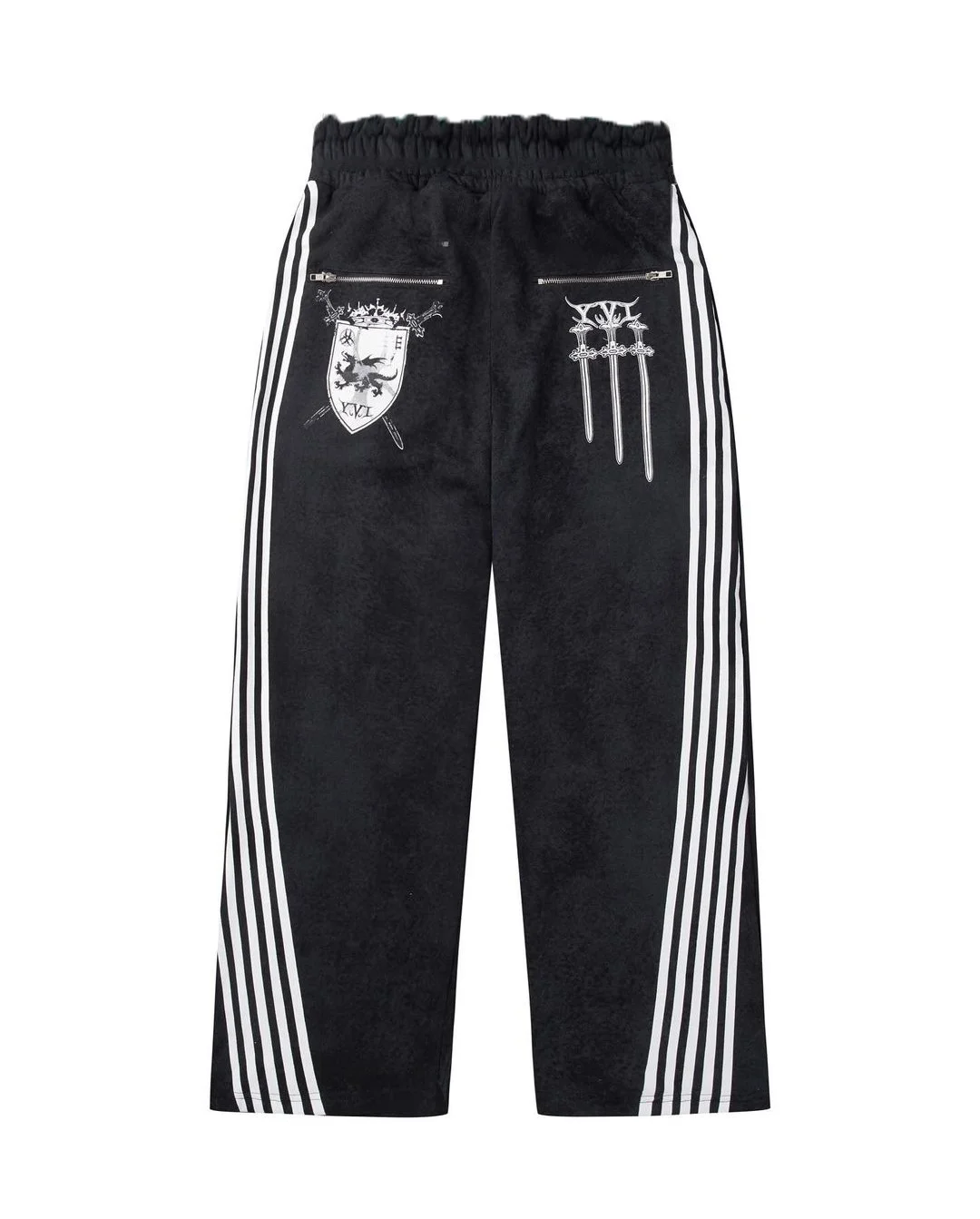 Aonga Women's casual loose workwear, elastic waisted streetwear, loose wide leg pants, sporty retro hip-hop Y2K fashion pants 0520 aonga