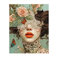 Pearl Flower Mask Woman - Pearls Painting