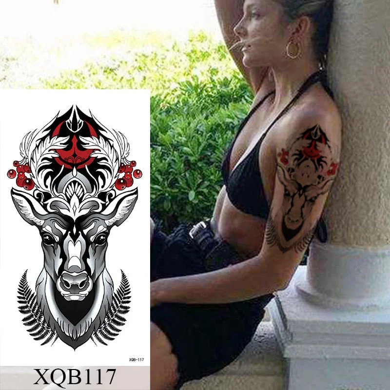 Mandala Indian Sanskrit Temporary Tattoo Sticker Flash Waterproof Tattoos Lotus Totem Body Art Arm Fake Tatoo Women Men