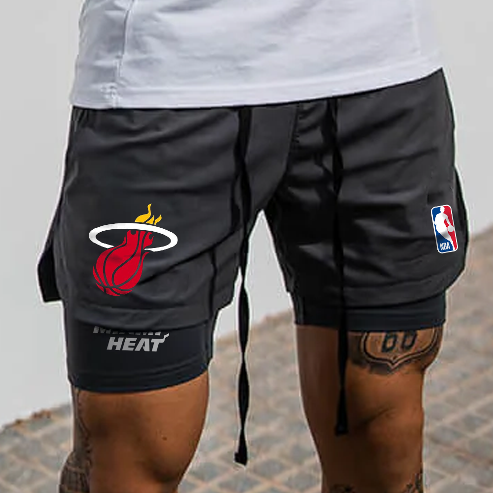 Men's NBA Fitness Sports Double Layer Shorts