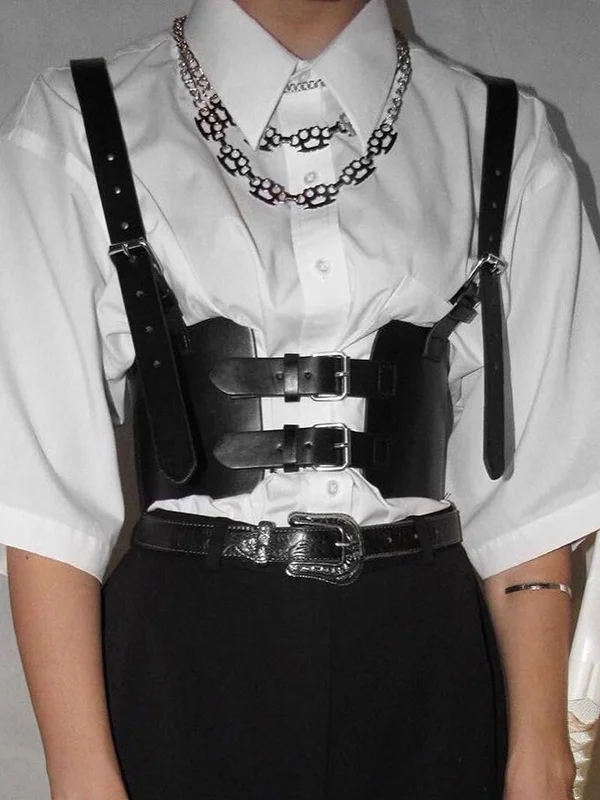 Street Fashion Buckle Strap Stretchable Wide Waist Belt