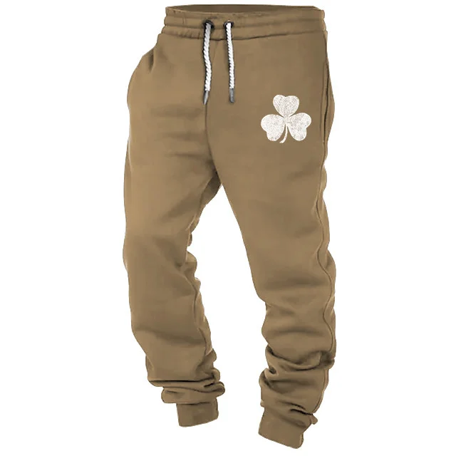 Men's Sweatpants St. Patrick's Day Shamrock Print Festival Holiday Casual Vintage Sports Pants、、URBENIE