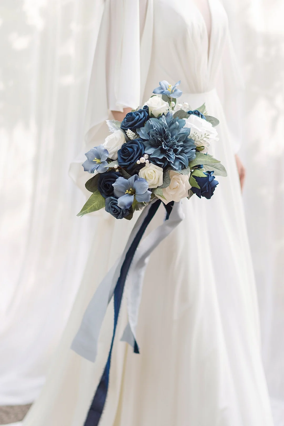 Mircro Free-Form Bridal Bouquet in Noble Navy Blue | Clearance
