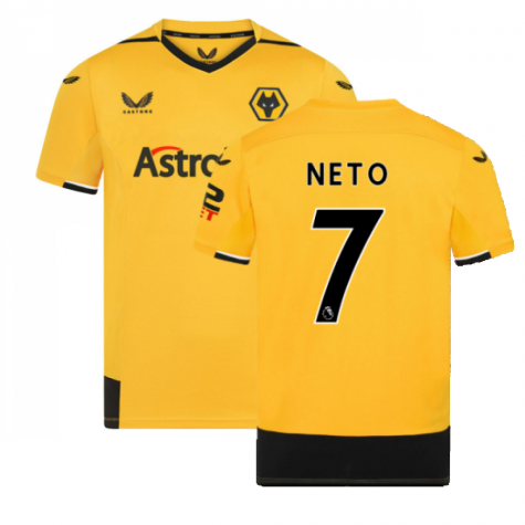 Wolves FC Pedro Neto 7 Home Shirt Kit 2022-2023