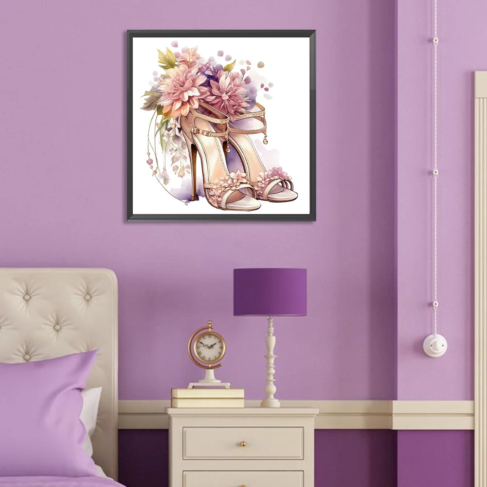 Full Round Diamond Painting 30*30cm - Flower High Heels